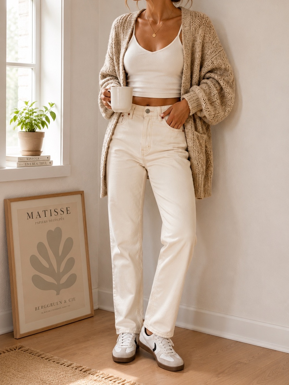 BDG Urban Outfitters White Ecru High Rise Straight Leg Jeans Size 27